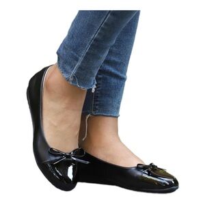 RXFSP Black Bow-Accent Ballet Flat - Women